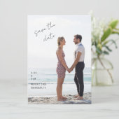 写真付き シンプルな 日程保存 招待状 (スタンド正面)