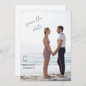 写真付き シンプルな 日程保存 招待状 (正面/裏面)