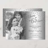 写真付き ダイヤモンド シルバー 65周年記念 招待状 (正面/裏面)