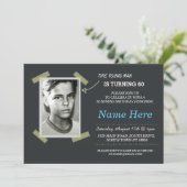 写真付き バースデー ヴィンテージ ブラック インビテーション メンズ 50歳 60歳 (スタンド正面)