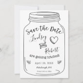 写真付き ラスティック メイソンジャー Save the Date 招待状 (正面)