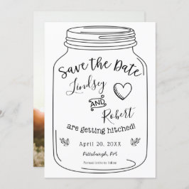 写真付き ラスティック メイソンジャー Save the Date 招待状
