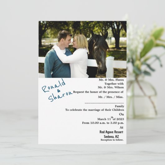 写真付き 招待状 (スタンド正面)