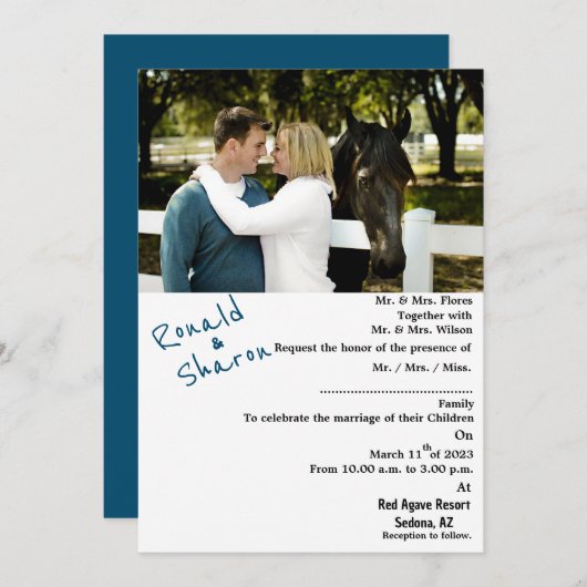 写真付き 招待状 (正面/裏面)