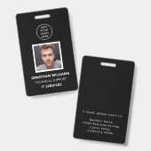 写真付き 現代のビジネス ロゴ スタッフ名 職位 バッジ (正面＆裏面)