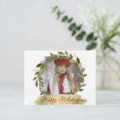 写真付き 赤いクリスマスリース  | 写真 シーズンポストカード (スタンド正面)