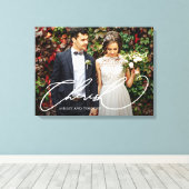 写真付きCherishスクリプト キャンバスプリント (インサイチュ (ウッドフロア))