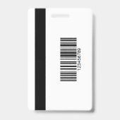 写真付きIDとQRコードのカスタムプレスパス バッジ (裏面)