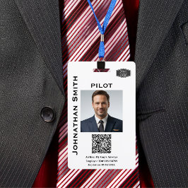 写真付きID 会社用セキュリティID QRコード 航空会社 パイロット バッジ