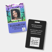 写真付きID - 社員専用VIPパス 女の子のアニマルプリント バッジ (正面＆裏面)