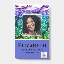 写真付きID - 社員専用VIPパス 女の子のアニマルプリント