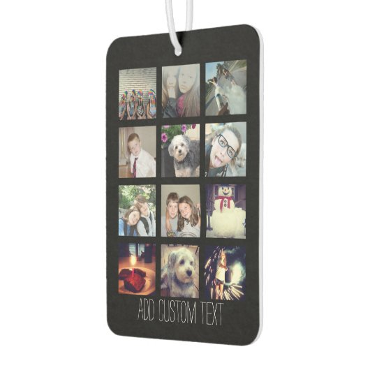 写真付きInstagramコラージュと黒い背景 カーエアーフレッシュナー (左)