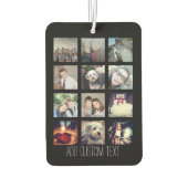 写真付きInstagramコラージュと黒い背景 カーエアーフレッシュナー (裏面)