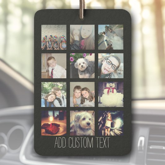 写真付きInstagramコラージュと黒い背景 カーエアーフレッシュナー