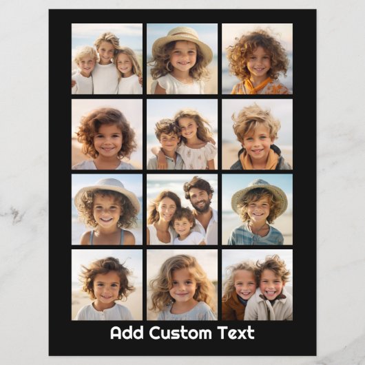 写真付きInstagramコラージュと黒い背景 チラシ (正面)