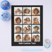 写真付きInstagramコラージュと黒い背景 チラシ (シングル)