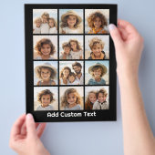 写真付きInstagramコラージュと黒い背景 チラシ (手)