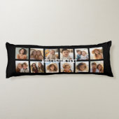 写真付きInstagramコラージュと黒い背景 ボディピロー (裏面)