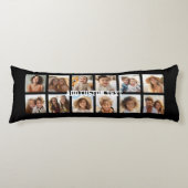 写真付きInstagramコラージュと黒い背景 ボディピロー (正面)