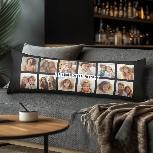 写真付きInstagramコラージュと黒い背景 ボディピロー