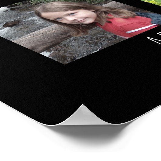 写真付きInstagramコラージュと黒い背景 ポスター (角)