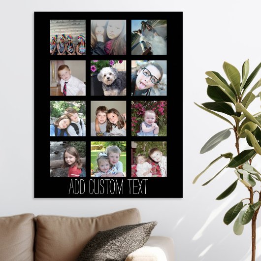 写真付きInstagramコラージュと黒い背景 ポスター