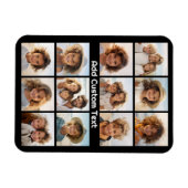 写真付きInstagramコラージュと黒い背景 マグネット (横)