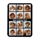 写真付きInstagramコラージュと黒い背景 マグネット (縦)