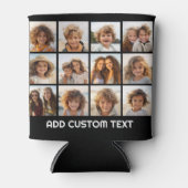 写真付きInstagramコラージュと黒い背景 缶クーラー (正面)