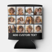 写真付きInstagramコラージュと黒い背景 缶クーラー (裏面)