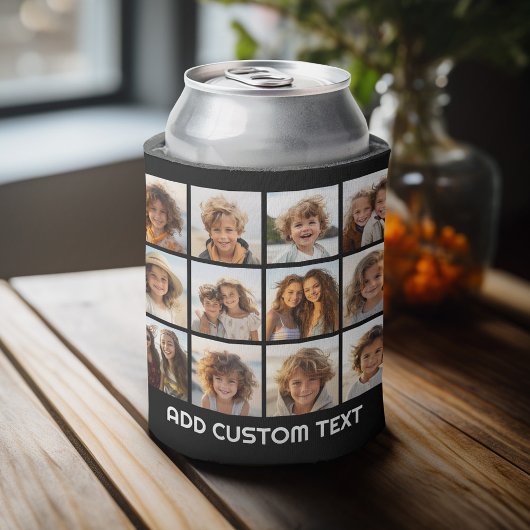 写真付きInstagramコラージュと黒い背景 缶クーラー