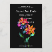 🌈 写真付きLGBTQ プライド&花びらのSave the Date セーブザデート (正面)