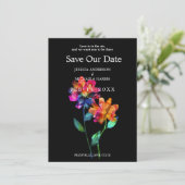🌈 写真付きLGBTQ プライド&花びらのSave the Date セーブザデート (スタンド正面)