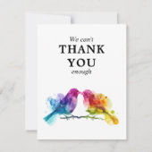 🌈写真付きLGBTQ+レインボーロブバードに感謝 サンキューカード (正面)