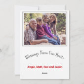 写真付きRed Poinsettia シーズンカード (裏面)