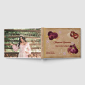 写真付きRed Roses & Pearls Quinceaenera ゲストブック (全面)