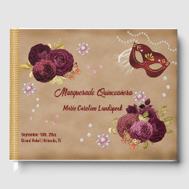 写真付きRed Roses & Pearls Quinceaenera ゲストブック