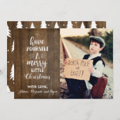 写真付素朴きクリスマスカード シーズンカード (正面/裏面)