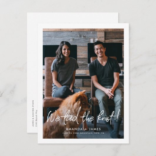 写真付結婚きのお知らせはがき 案内ポストカード (正面/裏面)