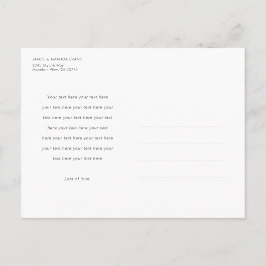 写真付結婚きのお知らせはがき 案内ポストカード (裏面)