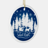 写真付静かきの夜眠り雪片松 セラミックオーナメント (右)