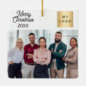 写真企業のロゴのクリモダンスマス セラミックオーナメント (裏面)