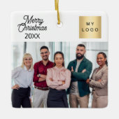 写真企業のロゴのクリモダンスマス セラミックオーナメント (正面)