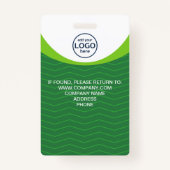 写真企業の従業員名タグバーコード緑 バッジ (裏面)