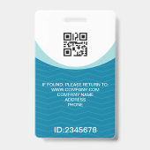 写真企業の従業員名タグQRコードブルー バッジ (裏面)