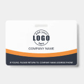 写真企業の従業員名QRコードオレンジ バッジ (裏面)