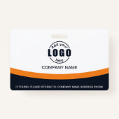 写真企業の従業員名QRコードオレンジ バッジ (裏面)