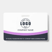 写真企業の従業員名QRコード紫 バッジ (裏面)
