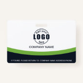 写真企業の従業員名QRコード緑 バッジ (裏面)