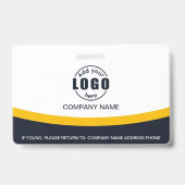 写真企業の従業員名QRコード黄色 バッジ (裏面)